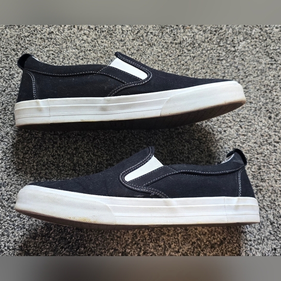 SOLD Taos Rubber Soul slip-on Canvas Black sneakers womens size 10 - Picture 4 of 12